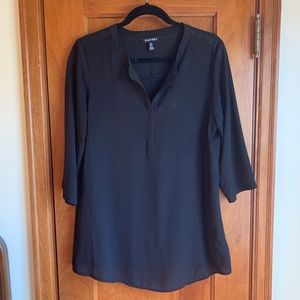 Flowy, Black Tunic Top